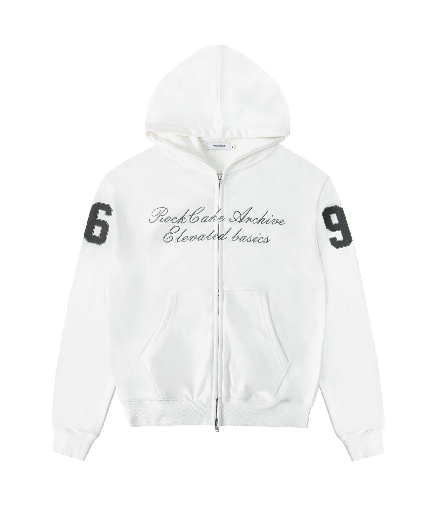 MUSINSA | ROCKCAKE 96 Script Zip Up Hoodie - White