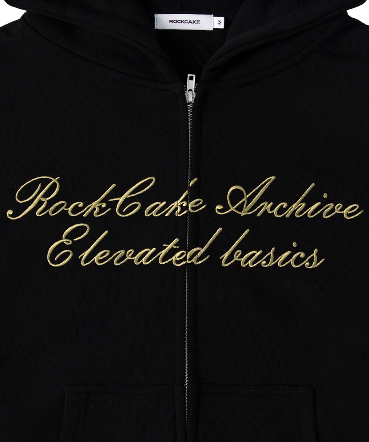 락케이크(ROCKCAKE) 96 Script Zip Up Hoodie - Black