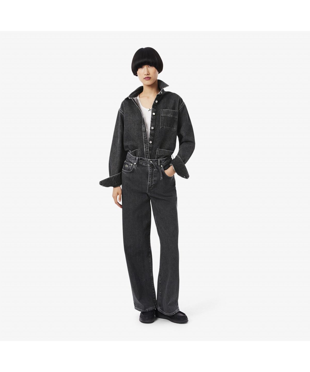 라코스테(LACOSTE) 여성 와이드 데님팬츠 HF2448-55N 6NM