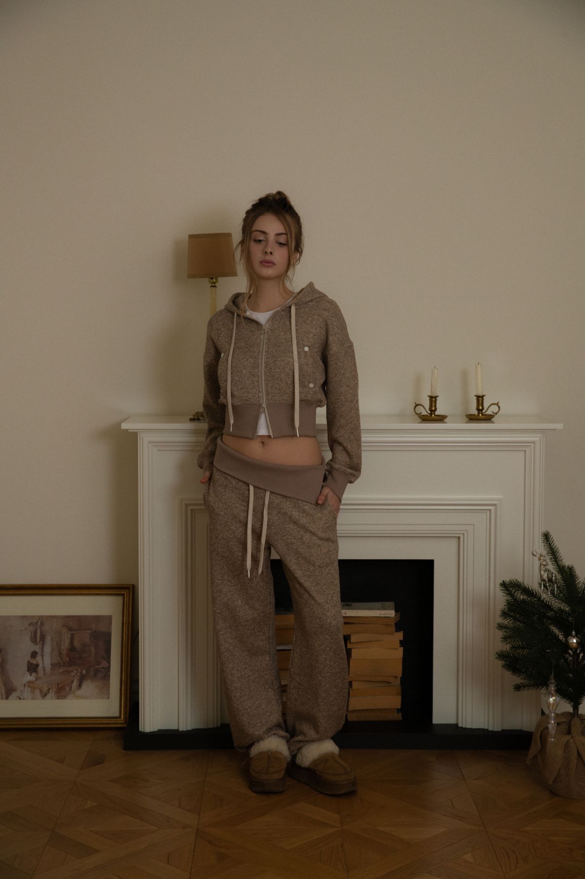 피프트 에일리어스(FIFTHALIAS) Bokashi cozy sweatpants Mocha brown