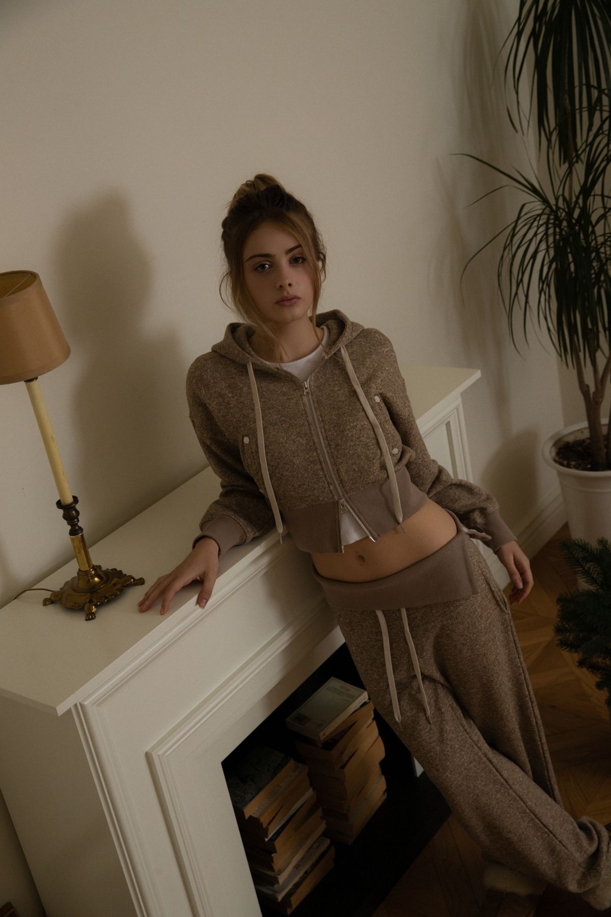 피프트 에일리어스(FIFTHALIAS) Bokashi cozy sweatpants Mocha brown