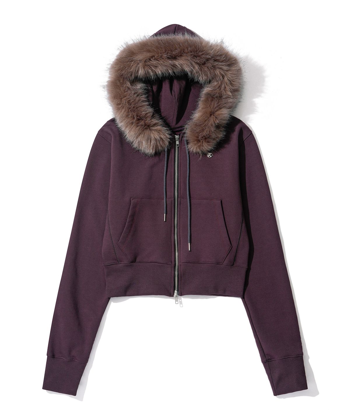 페이키(FAKIII) Fakiii Fur Hooded Zip-Up_Purple