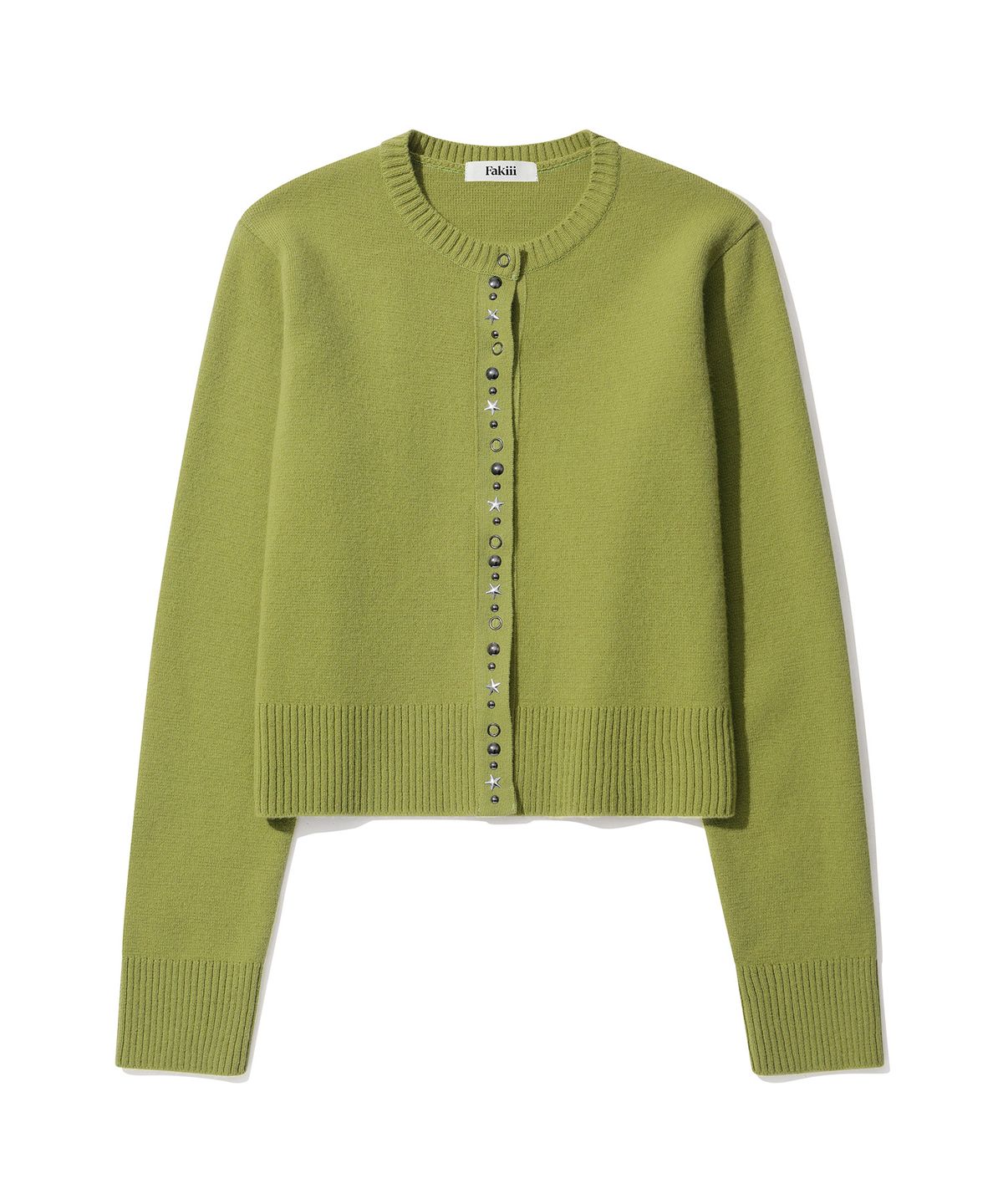 페이키(FAKIII) Cashmere Sparkle Star Cardigan_Matcha Green