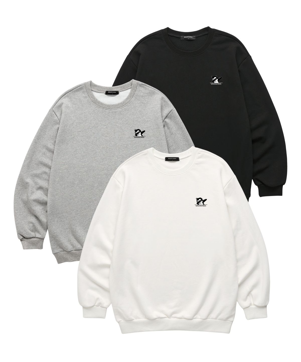 밴웍스(VANNWORKS) Penguin 오버핏 맨투맨 (VNDTS303) 블랙