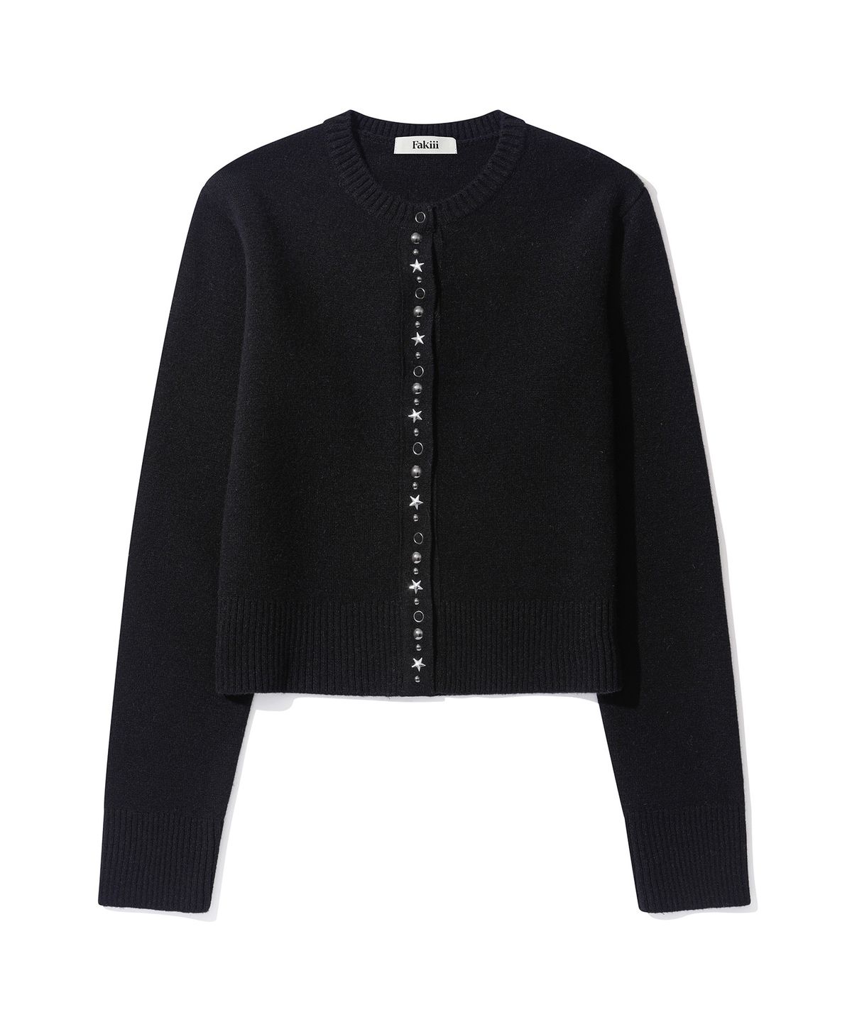 페이키(FAKIII) Cashmere Sparkle Star Cardigan_Black