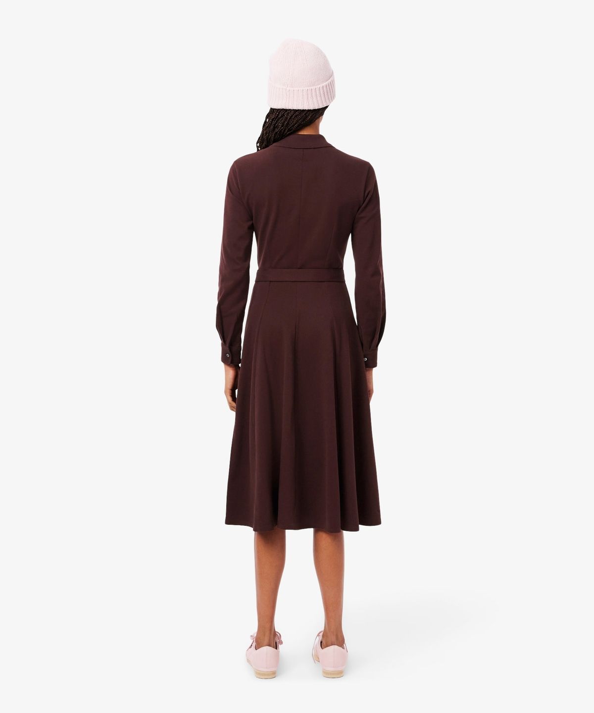 라코스테(LACOSTE) 여성 핏앤플레어 벨티드 폴로 드레스 EF5299-55N CAT