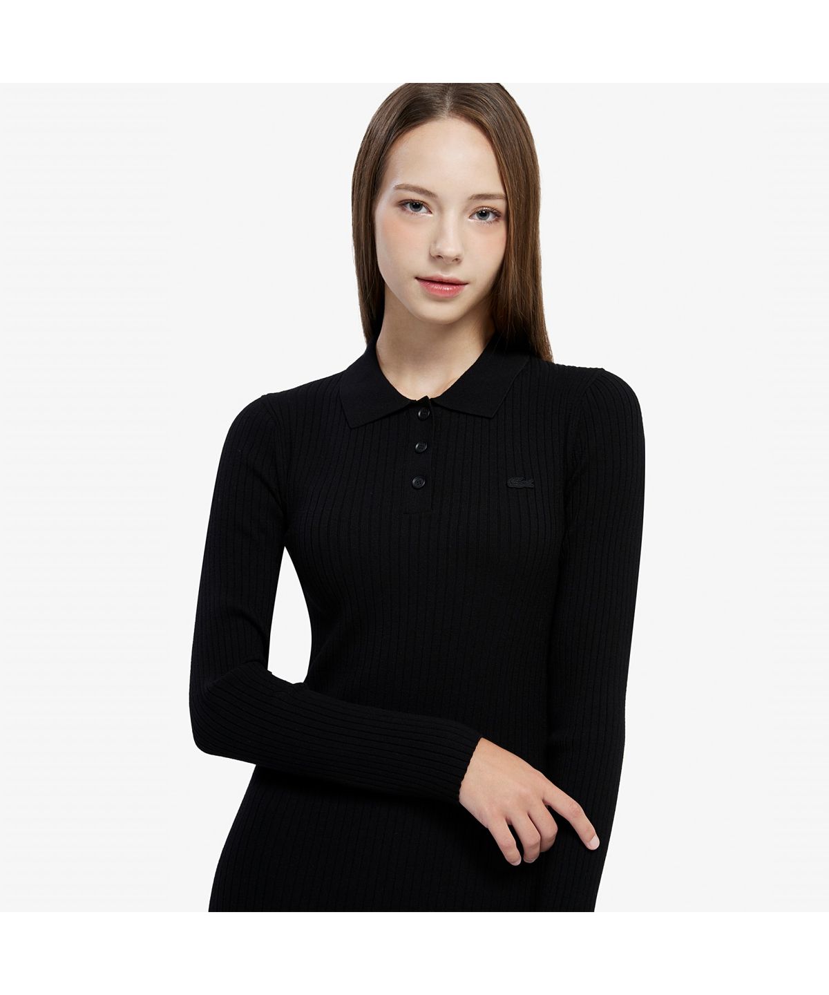 라코스테(LACOSTE) 여성 립조직 카라 드레스 EF997E-55N 031