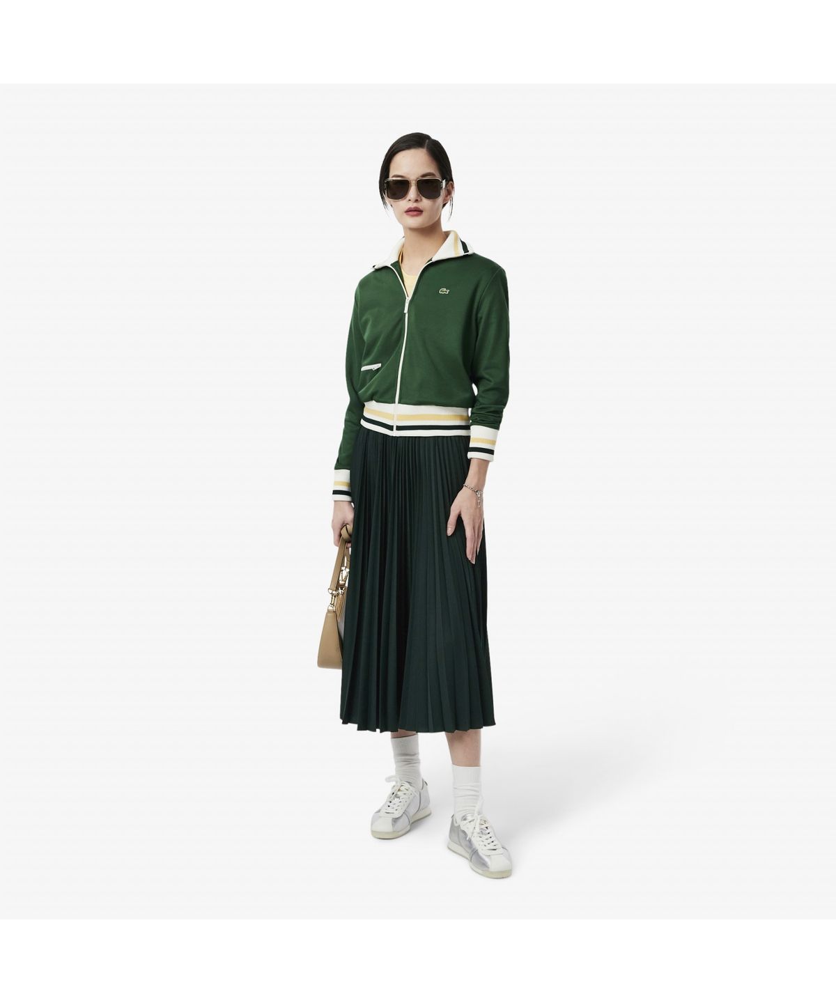 라코스테(LACOSTE) 여성 롱플리츠 폴리 롱스커트 JF1402-55N YZP
