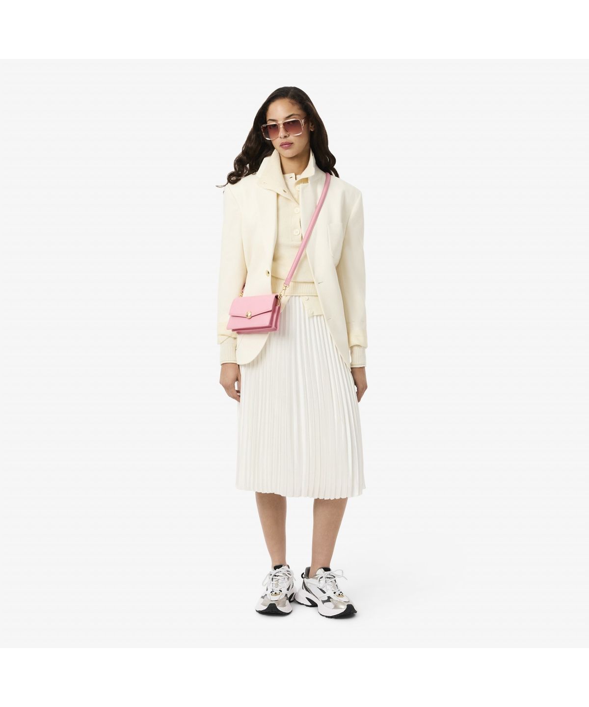 라코스테(LACOSTE) 여성 샤이니 로고밴딩 플리츠 롱스커트 JF5605-55N 70V