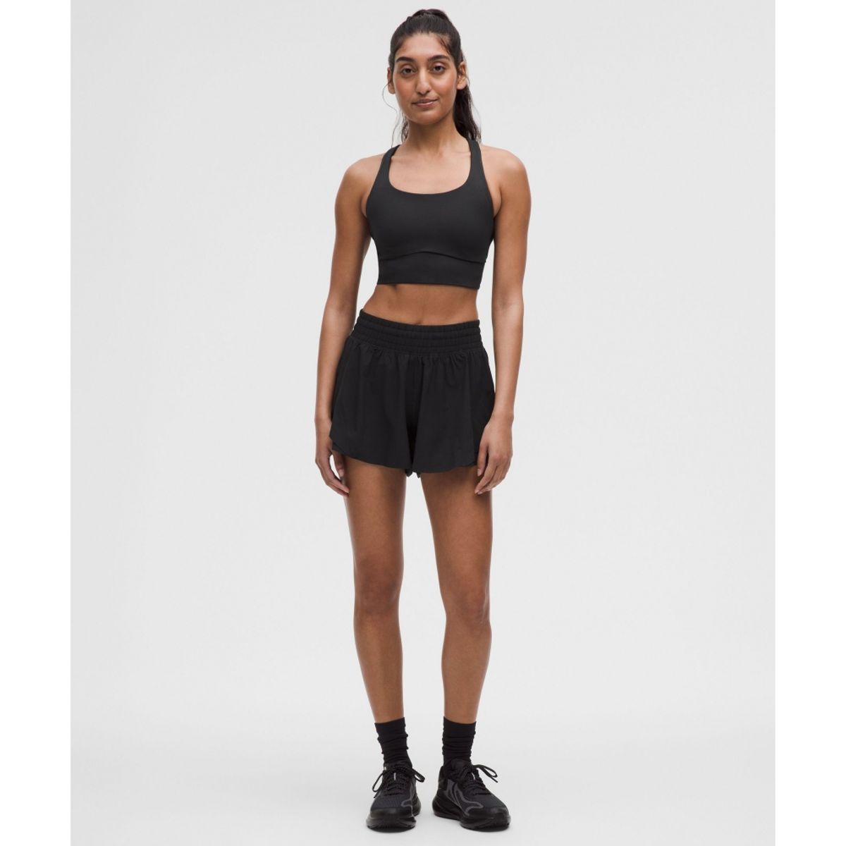 룰루레몬(LULULEMON) 에너지 롱라인 브라 미디엄 서포트, B–D컵 *에볼브  BLK