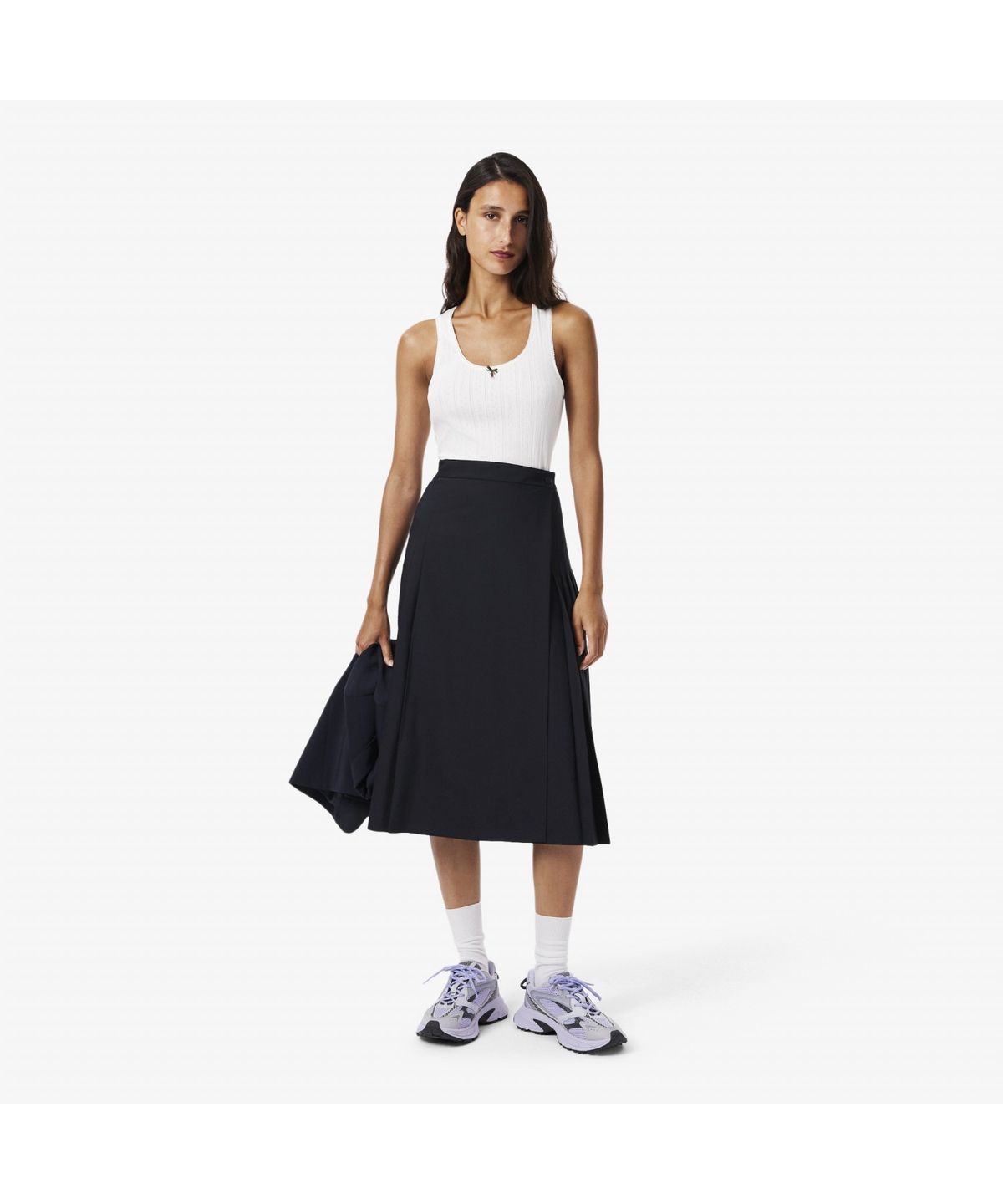 라코스테(LACOSTE) 여성 랩 플리츠 미디스커트 JF5406-55N HDE