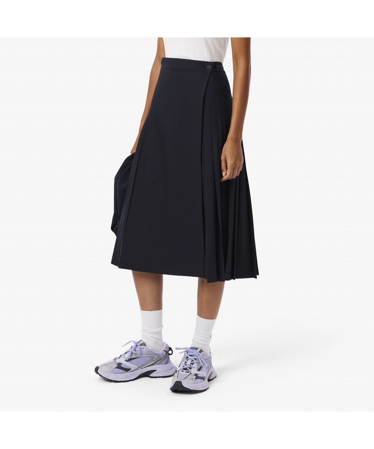 라코스테(LACOSTE) 여성 랩 플리츠 미디스커트 JF5406-55N HDE