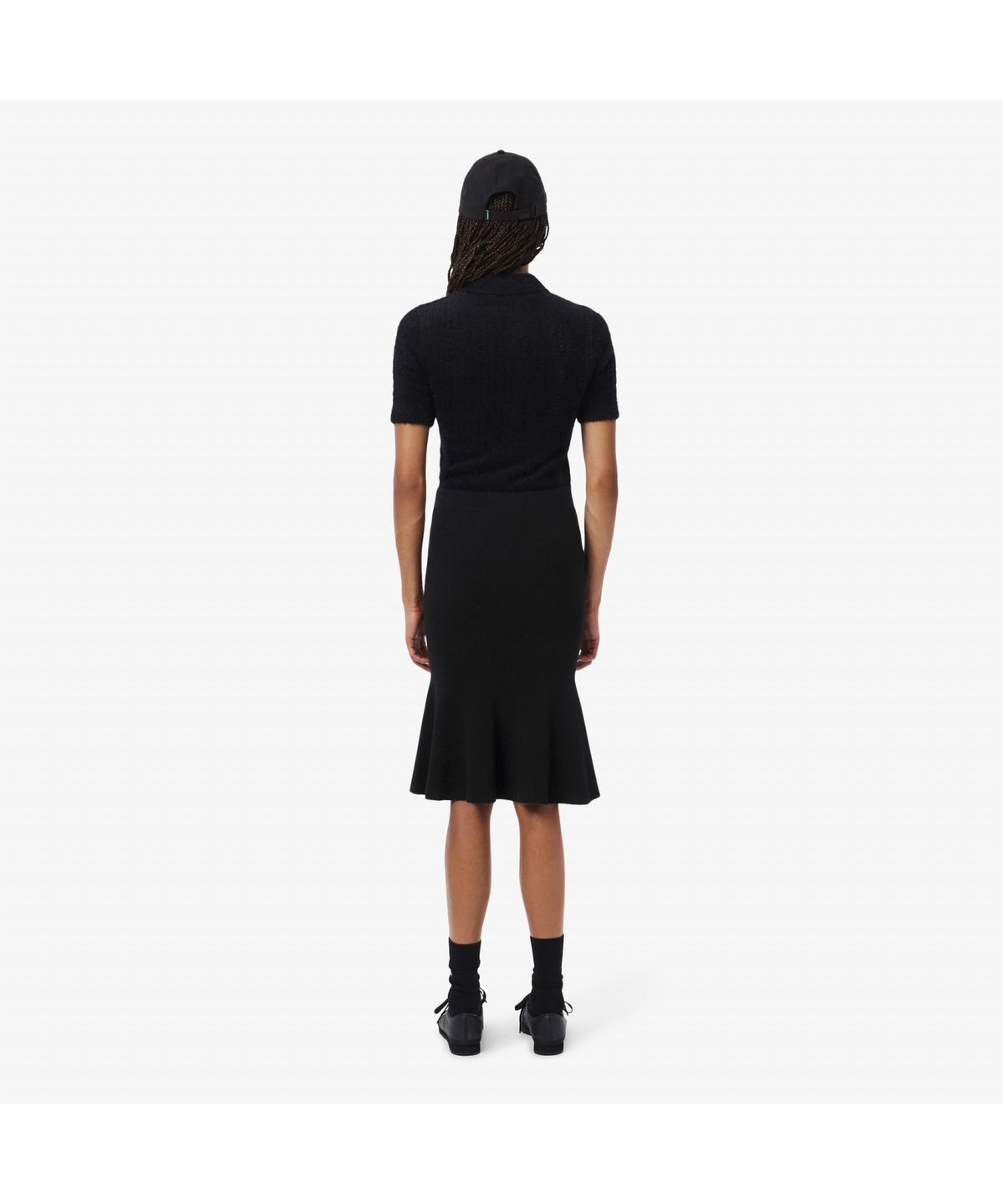 라코스테(LACOSTE) 여성 3D 립조직 플레어 미디스커트 JF4162-55N 031