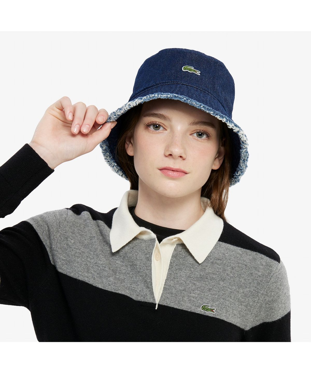 라코스테(LACOSTE) 여성 코튼 빈티지 컷팅 버킷햇 RK414E-55N RNE