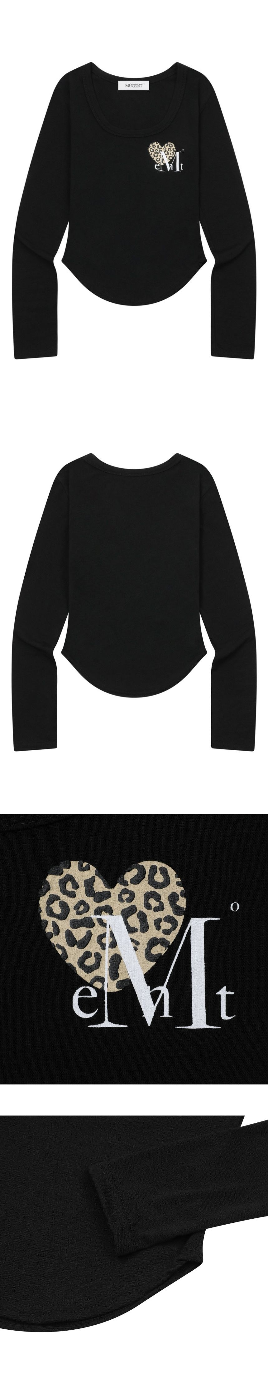 MUSINSA公式 | MUCENT シエラヒョピハートUネックローリング長袖T