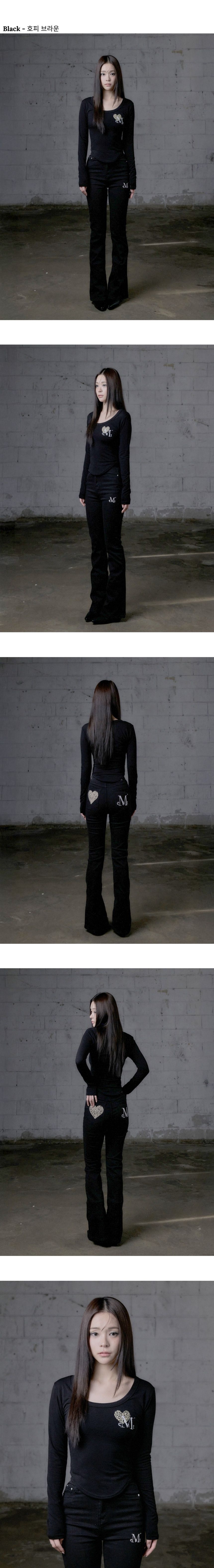 MUSINSA公式 | MUCENT シエラヒョピハートUネックローリング長袖T