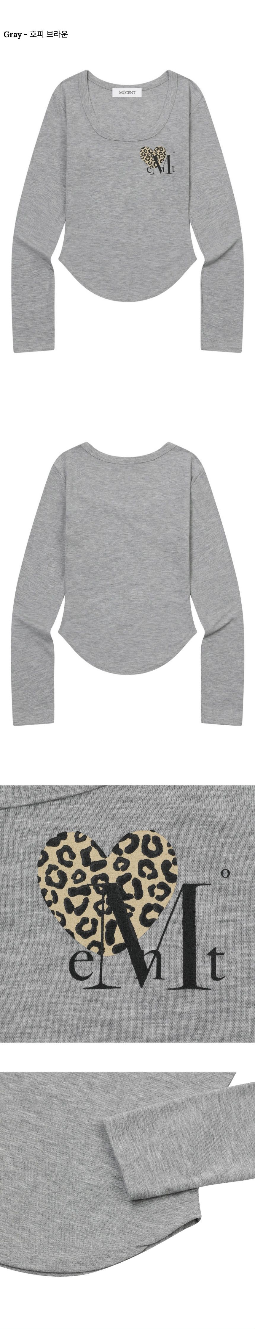 MUSINSA公式 | MUCENT シエラヒョピハートUネックローリング長袖T