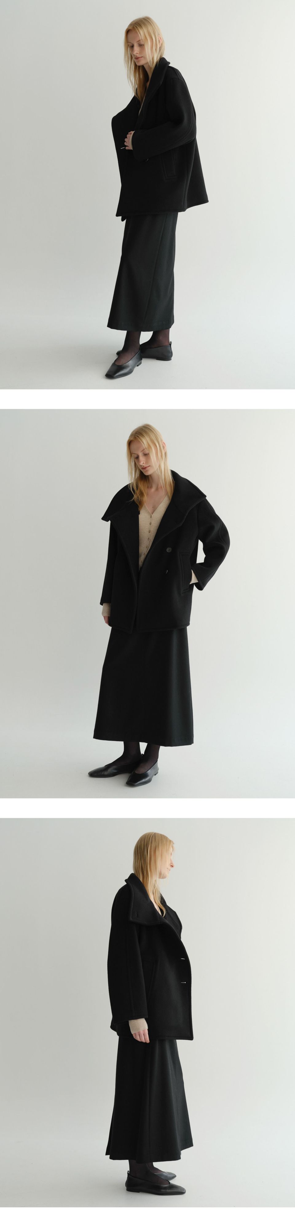 MUSINSA | EAAH HAYES HALF COAT (BLACK)