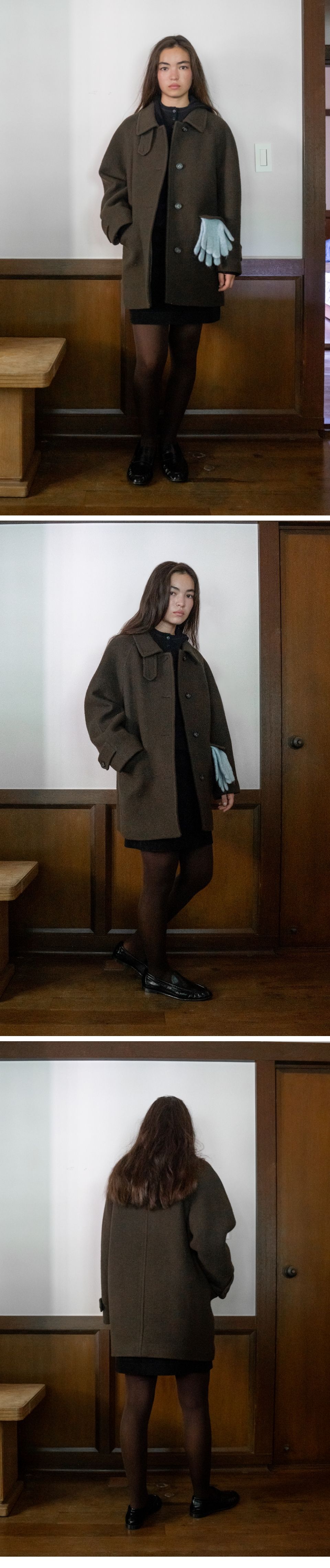 MUSINSA公式 | TTUDEMENT CLASSIC WOOL HALF COAT BROWN