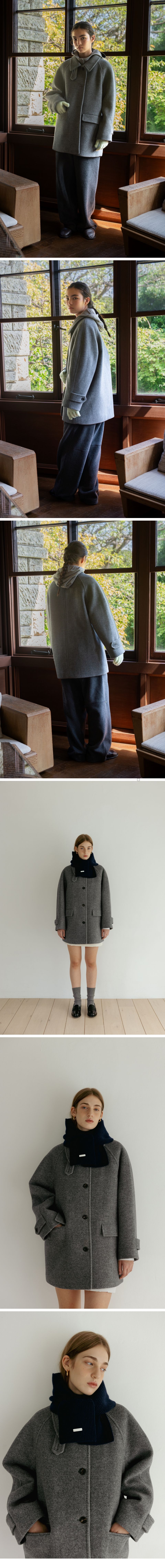 MUSINSA | TTUDEMENT CLASSIC WOOL HALF COAT MELANGE GREY