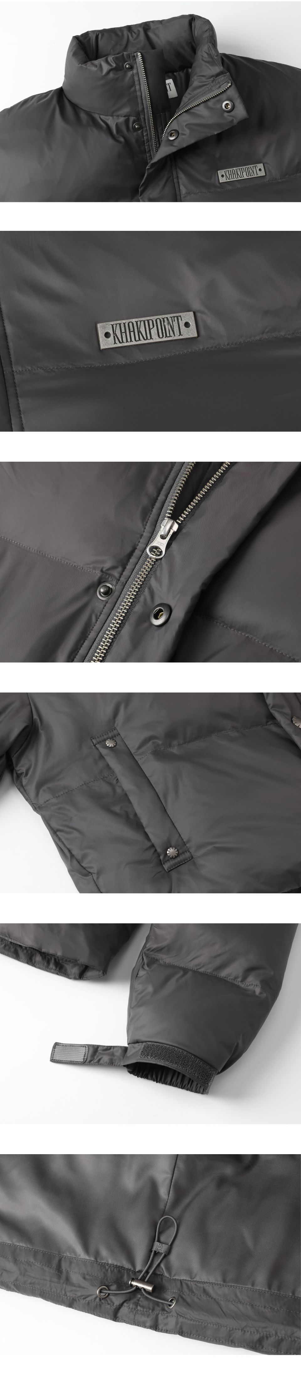 MUSINSA公式 | KHAKIPOINT Stud Padded Jacket (charcoal)