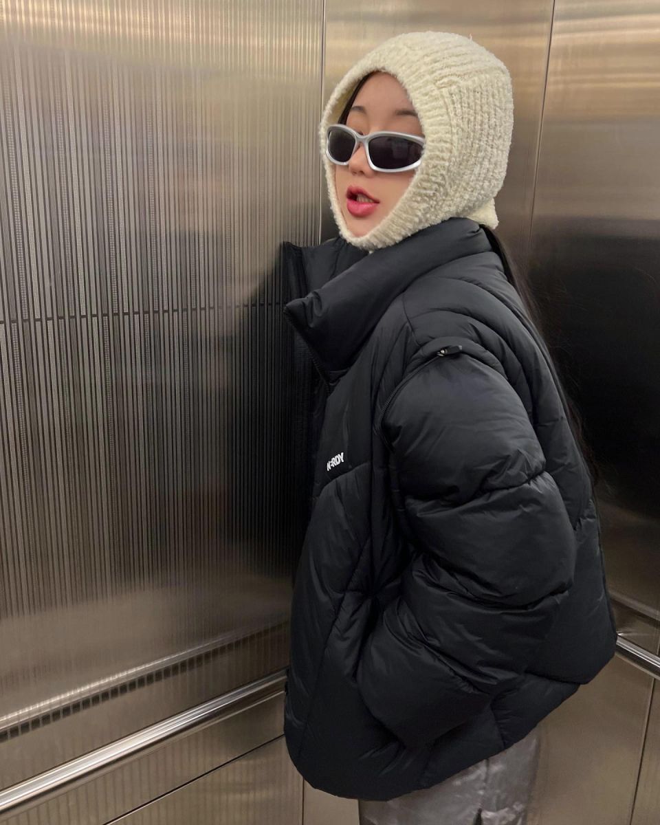 MUSINSA | NDY [Celebrity Worn] Fragment Detachable Puffer Jacket Black