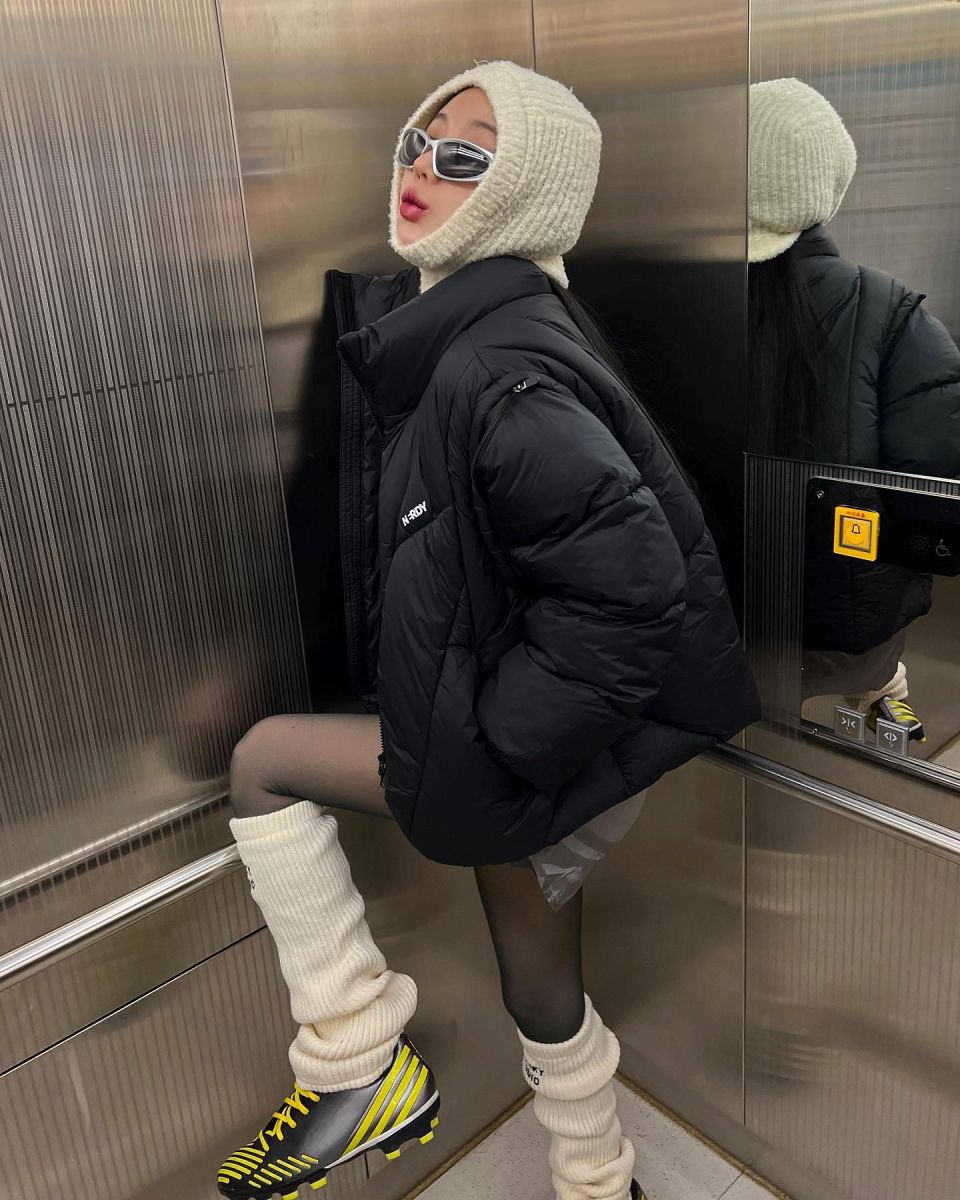 MUSINSA | NDY [Celebrity Worn] Fragment Detachable Puffer Jacket Black