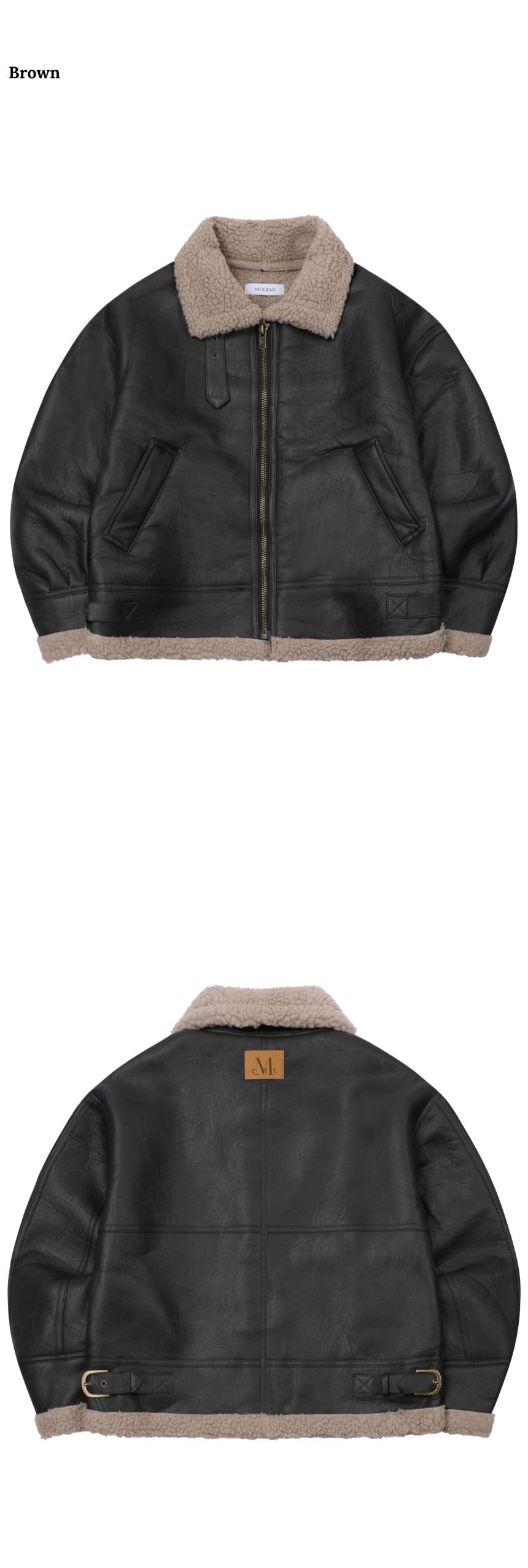 MUSINSA公式 | MUCENT カイブレザー ワッペン ムートンジャケット 男女