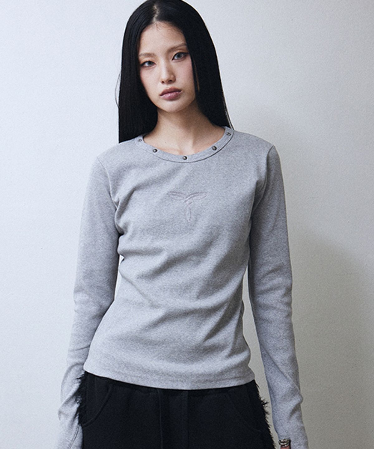 레킴(LEKIM) LWE 스터드 롱 슬리브 (그레이)