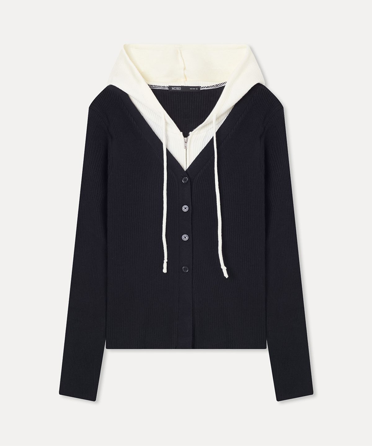미쏘(MIXXO) 후드 레이어드 가디건_MIWCKG94QT