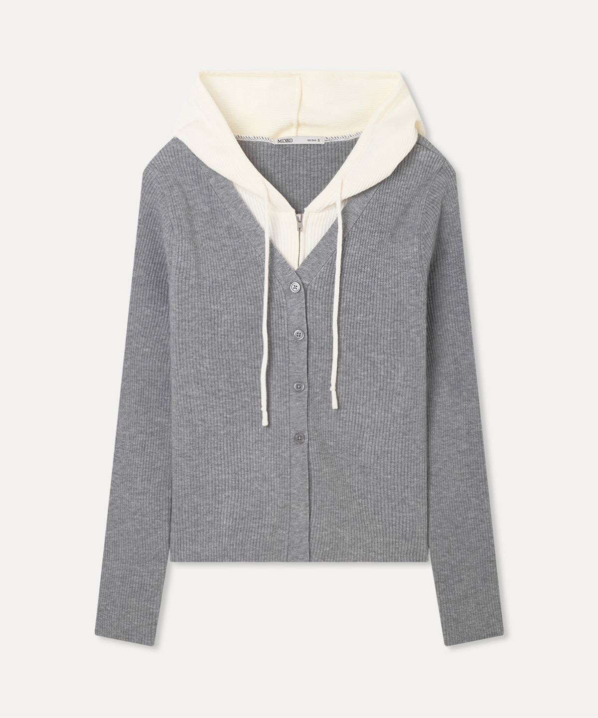 미쏘(MIXXO) 후드 레이어드 가디건_MIWCKG94QT