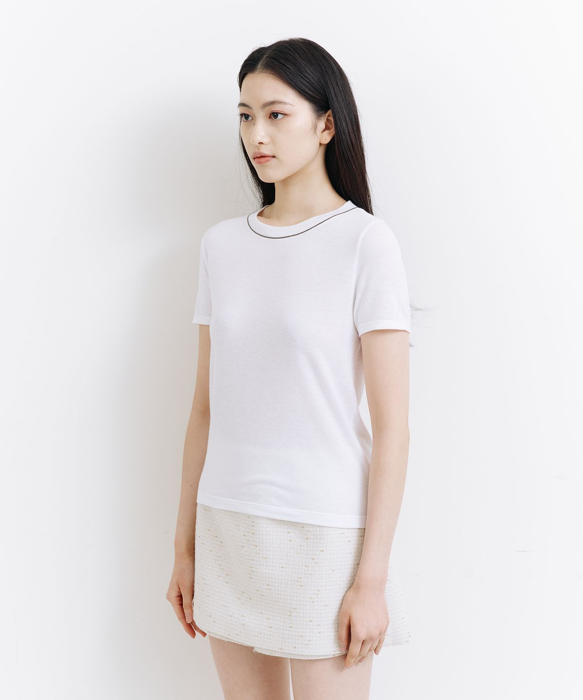 라피네아뜰리에(RAFFINE ATELIER) 베이직 시어 티셔츠 화이트