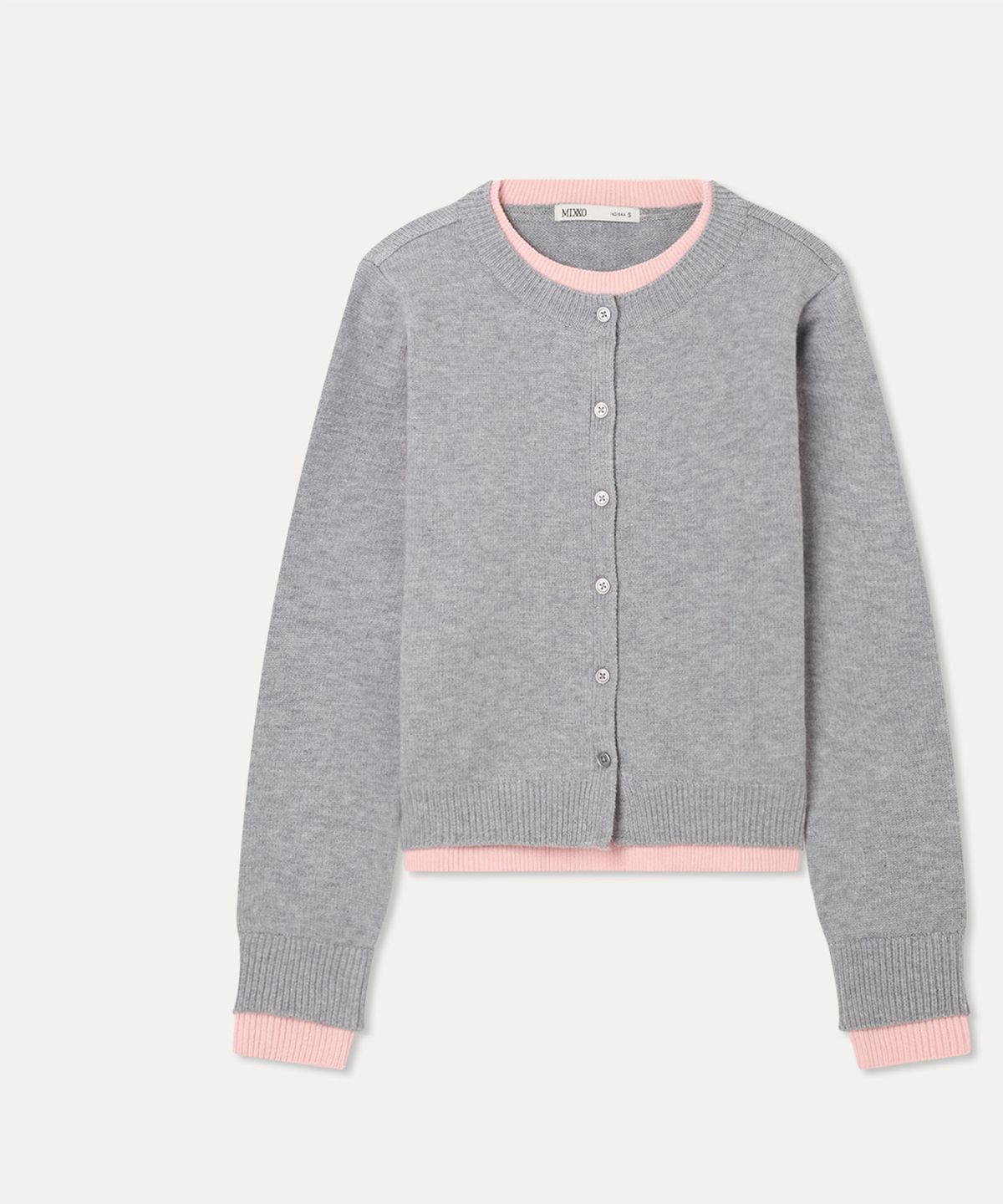 미쏘(MIXXO) 컬러배색 레이어드 버튼 풀오버_MIWKAG121T