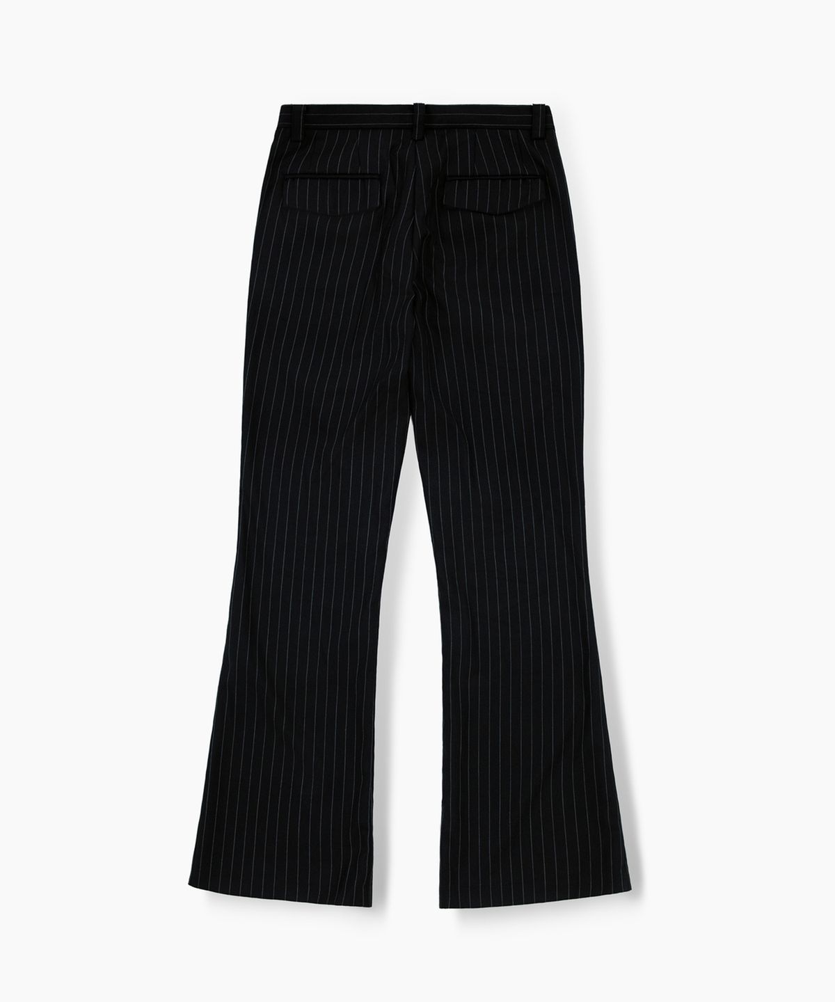 레뷰라(REVURA) SERGE WOOL BOOTCUT TROUSERS - BLACK STIPRE