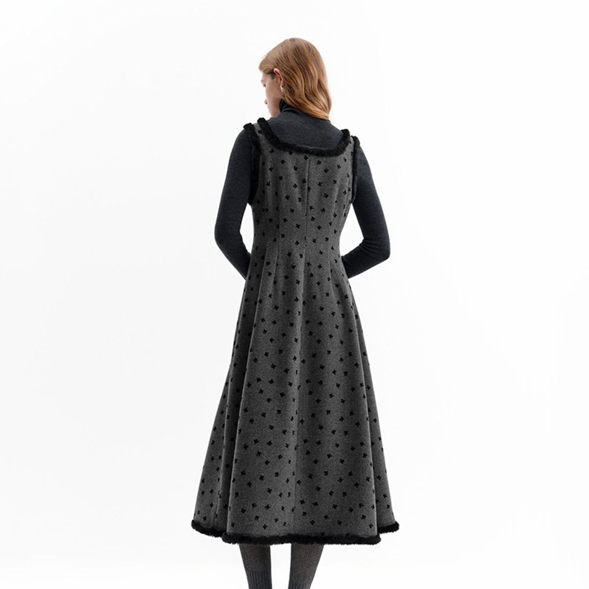웬스데이딜라잇(WEDNESDAY DELIGHT) WD_Velvet bow wool sleeveless dress