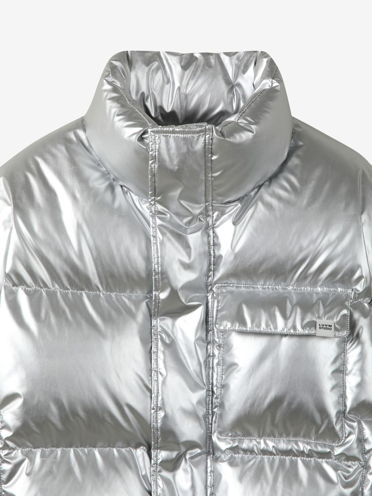 엘유브이엠(LUVM) GLOSSY CROP DUCK DOWN_SILVER