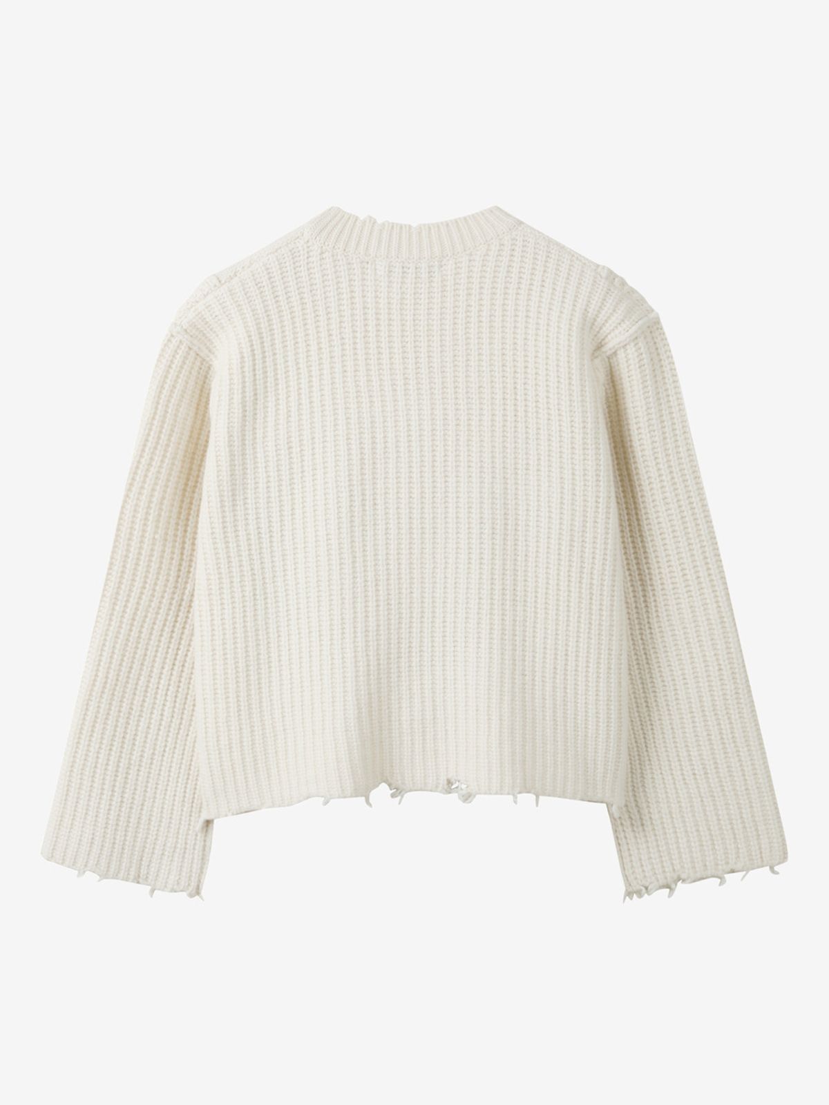 엘유브이엠(LUVM) FRINGE DAMAGE KNIT_IVORY