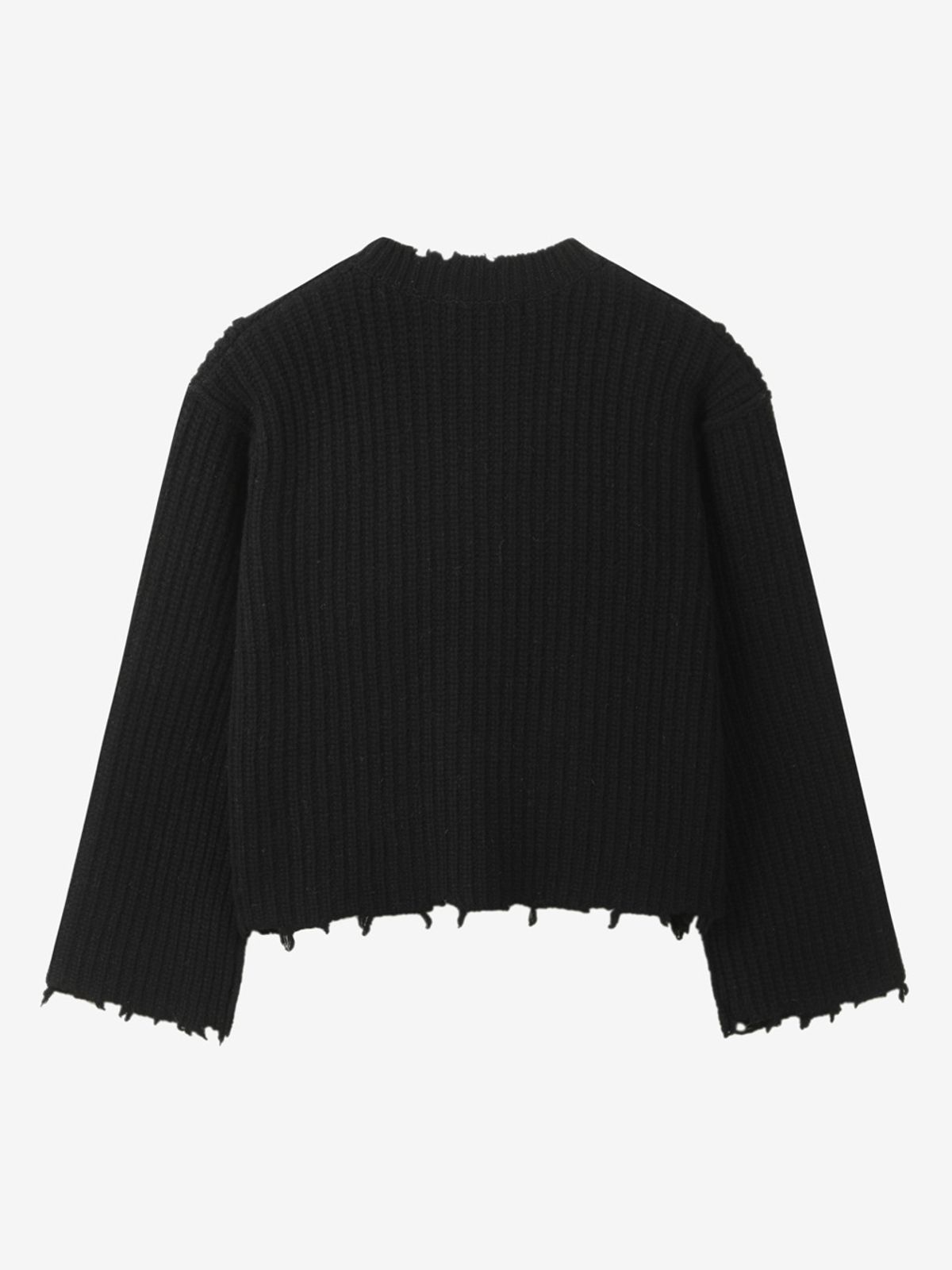 엘유브이엠(LUVM) FRINGE DAMAGE KNIT_BLACK