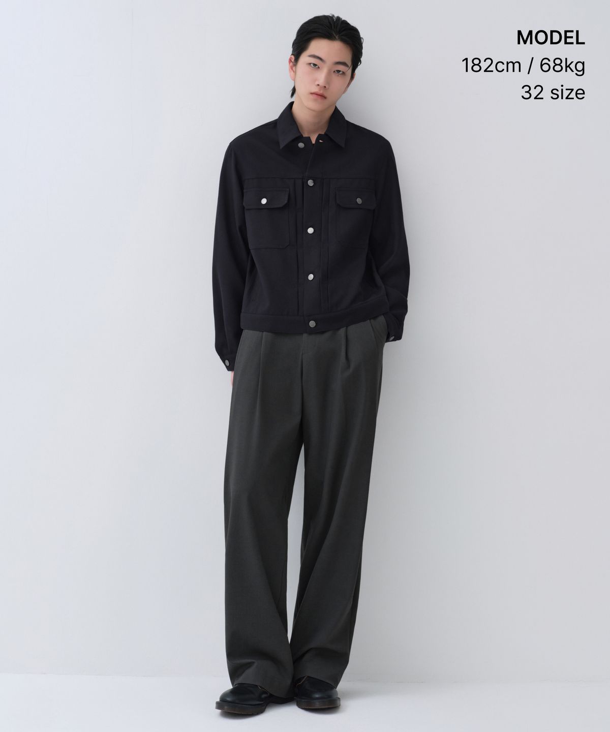 무신사 스탠다드(MUSINSA STANDARD) 엑스트라 와이드 투 턱 히든 밴딩 슬랙스 [그레이]