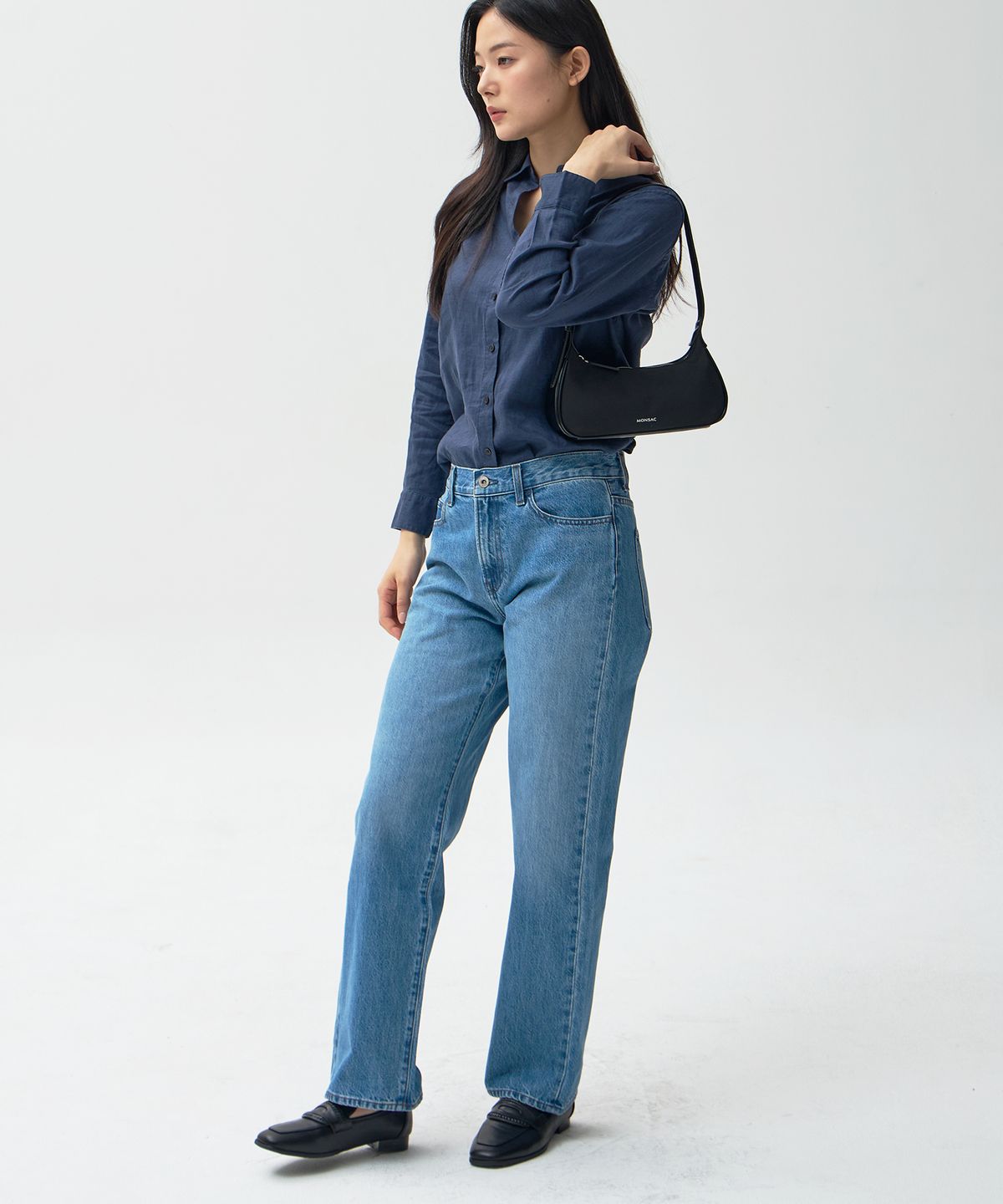 몽삭(MONSAC) 몽삭 로이 Nylon 숄더백 미디움 블랙 AP24-2503-BN