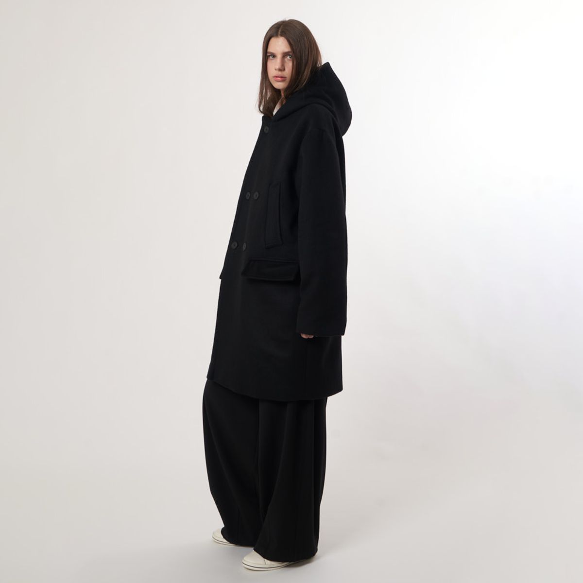 애스플래폼(ATHPLATFORM) AU52CT01_더블 후드코트_블랙
