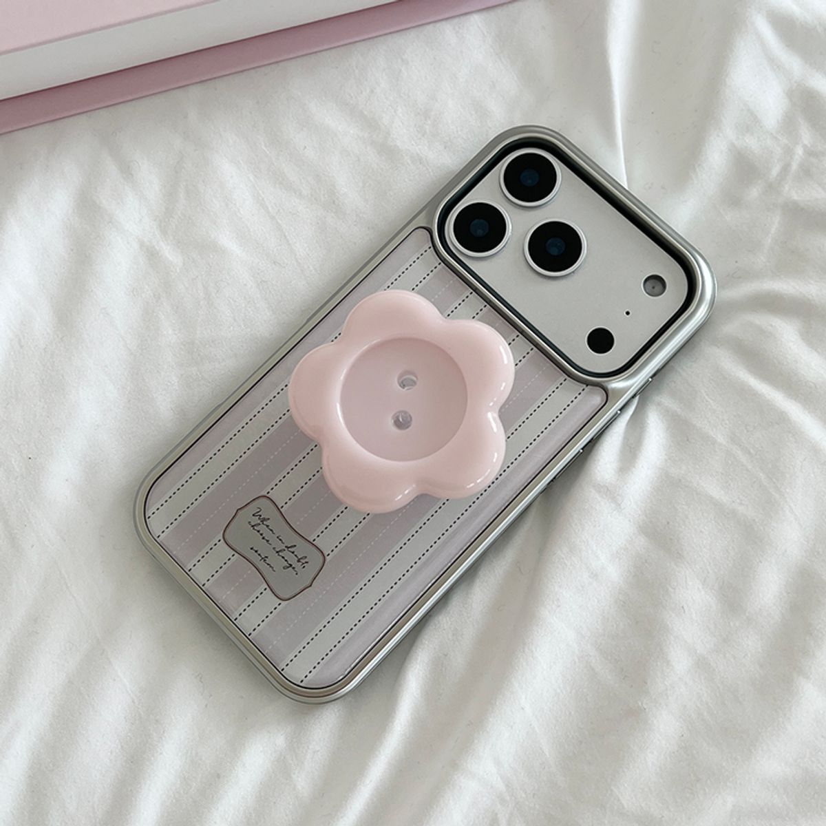소유템(SOUTEM) Cotton stripe Phone Case_​​Silver epoxy