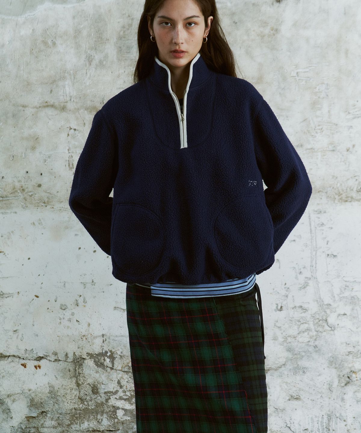 프리터(FRITUR) Tartan Check Maxi Skirt Green_F254SK01