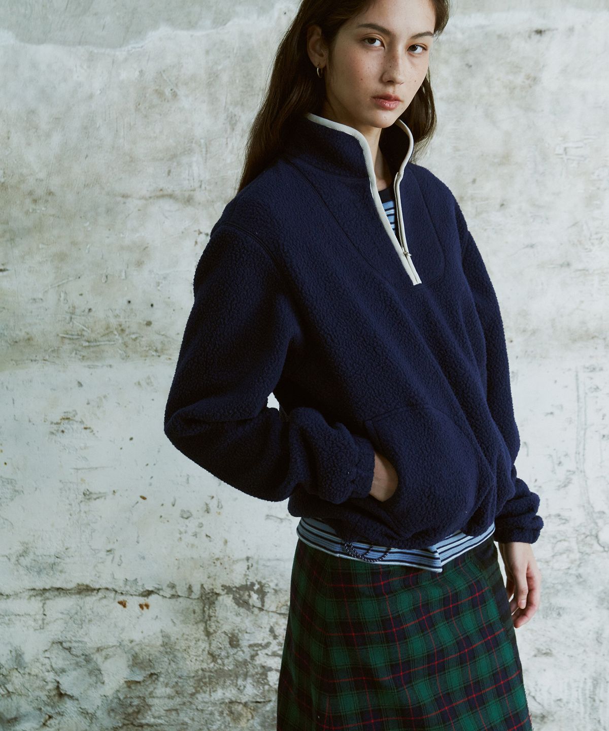 프리터(FRITUR) Tartan Check Maxi Skirt Green_F254SK01