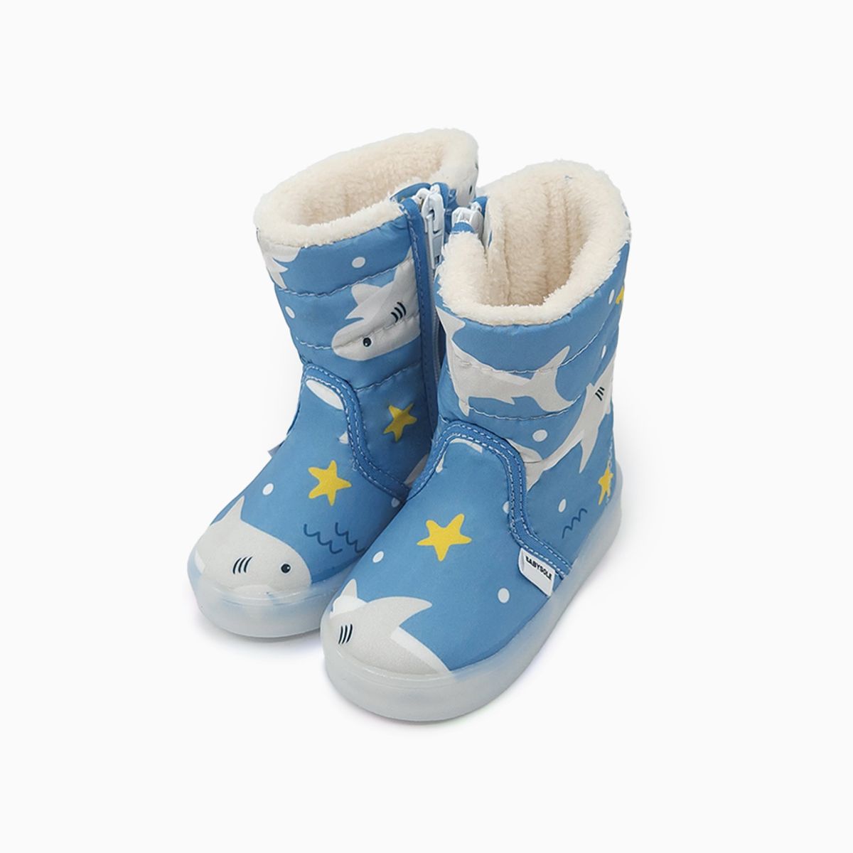베이비솔(BABYSOLE) 샤크스타 LED 털부츠