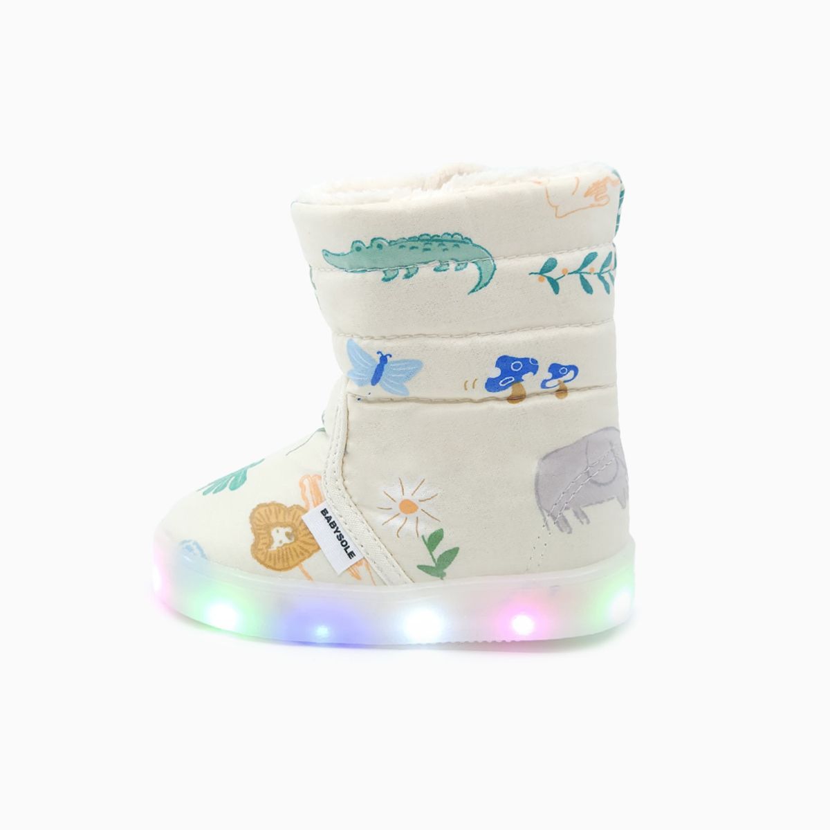 베이비솔(BABYSOLE) 리틀사파리 LED 털부츠