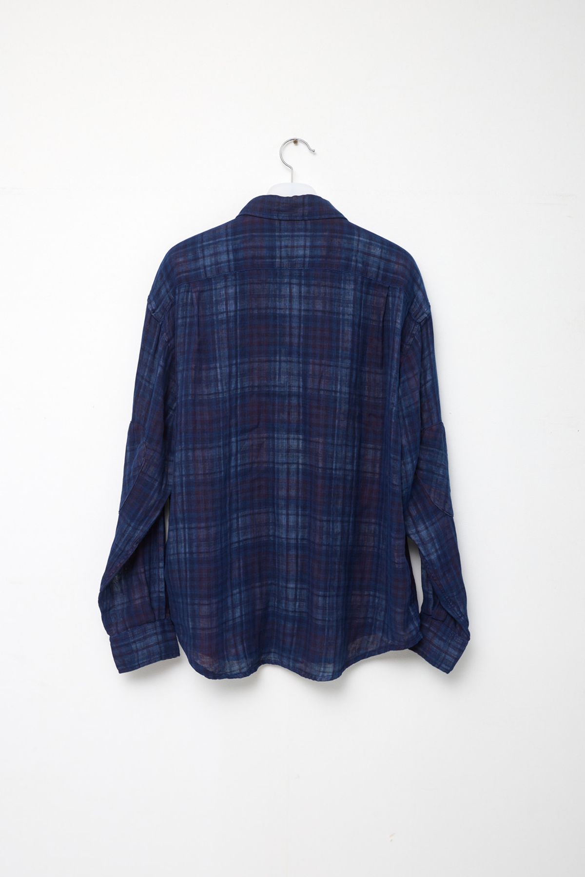 해칭룸(HATCHINGROOM) Archive Shirt V2 Shadow Check Linen Blue