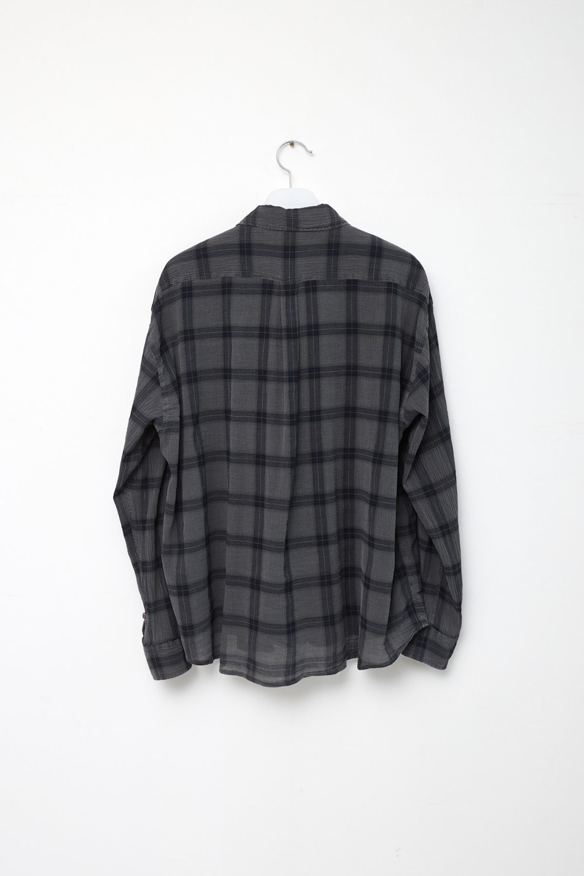 해칭룸(HATCHINGROOM) Classic Shirt Over Dyed Check Charcoal