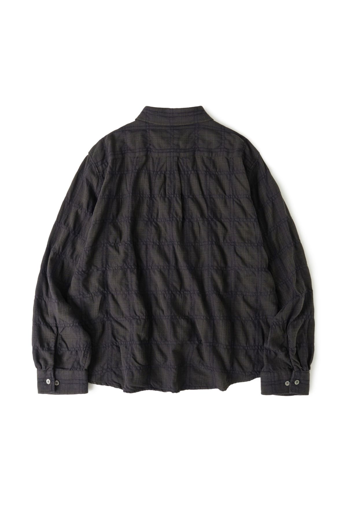 해칭룸(HATCHINGROOM) Museum Shirt Shirring Check Dark Brown