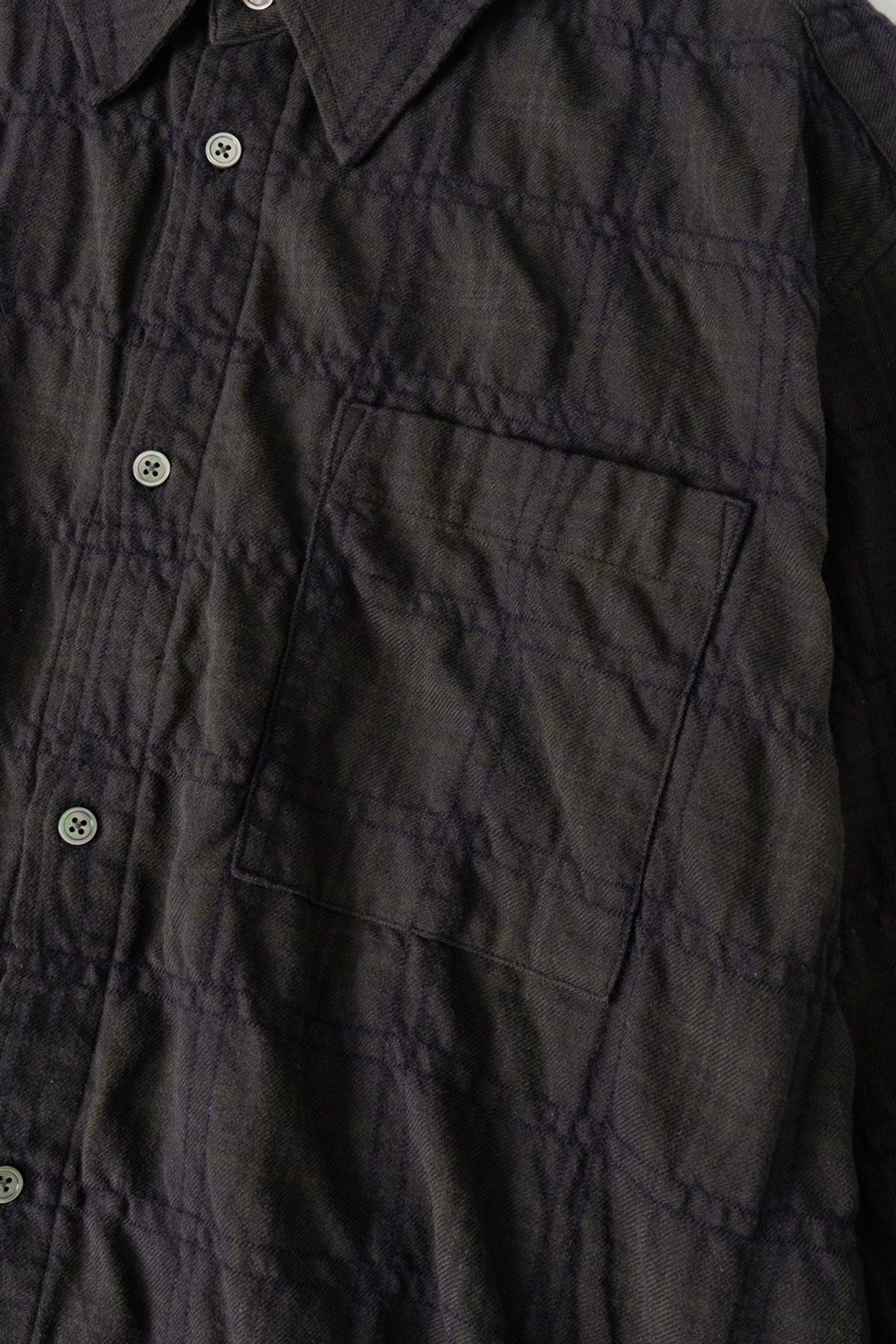 해칭룸(HATCHINGROOM) Museum Shirt Shirring Check Dark Brown